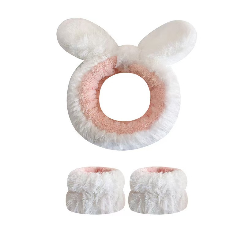 Otoño y invierno nuevo super lindos dibujos animados animal correa de cabello conjunto de correa de muñeca a prueba de humedad presión protector de cabello de muñeca lavado de la cara accesorios de cabello al por mayor