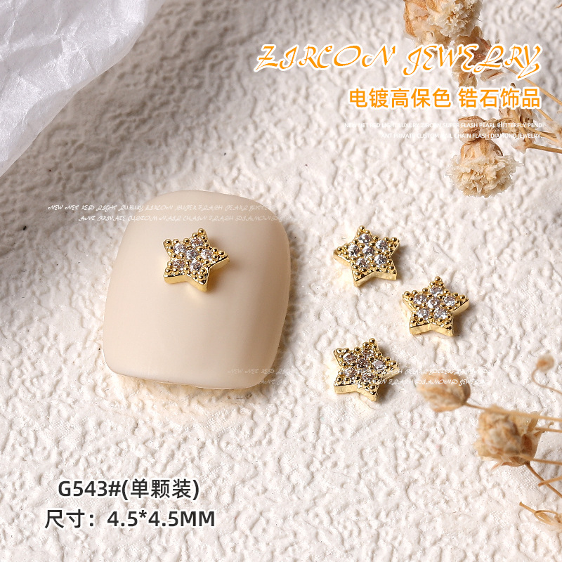 Nueva luz de la celebridad Internet lujo circón Super Flash Perla Cadena amor mariposa colgante uñas Oro Cielo Estrellado Estrella Diamantes