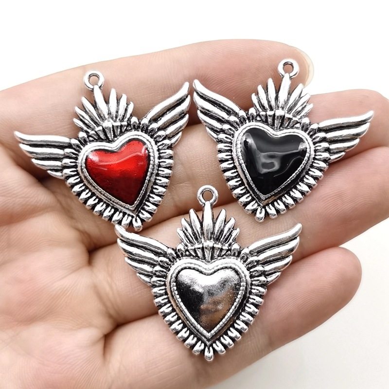 9g Weight Pendant Jewelry Making Type 1 Piece Diameter 4mm Zinc Alloy Heart Shape Pendant