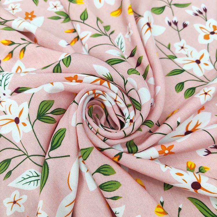 Moda transpirable cortes de impresión de rayon viscose tela vestido camisa