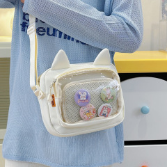 女の子の二次元大容量高価値透明痛バッグ多用途ソフトガールポータブルクロスボディバッグカレッジスタイルクロスボディバッグ