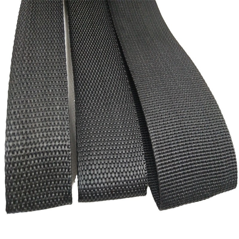 Fabricante al por mayor negro espesado plano polipropileno cinta accesorios banda de borde correa de herringe colorida bolsa cinturón cinturón pozo cinturón