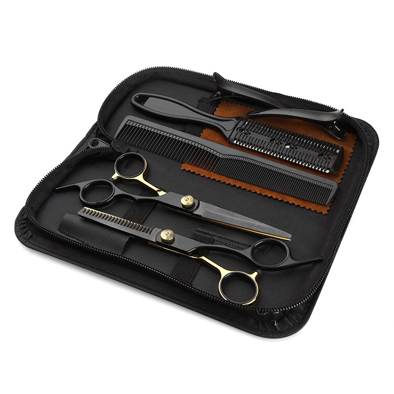 Tijeras de pelo de peluquería de acero inoxidable traje especial herramientas tijeras de dientes planos tijeras adelgazamiento flequillos al por mayor