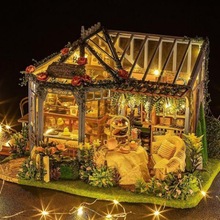 模型屋diy小屋手工拼装蔷薇庭院茶屋木制玩具建筑房子模型礼物女