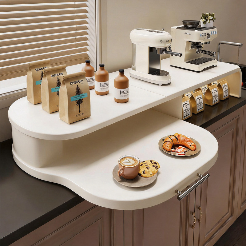 Coffee Machine Storage Rack with Pull-Out Drawer, Coffee Bean Organizer, Kitchen Microwave Storage Rack, Seasoning Storage Rack Coffee Machine Storage Rack with Pull-Out Drawer, Coffee Bean Organizer, Kitchen Microwave Storage Rack, Seasoning Storage Rack