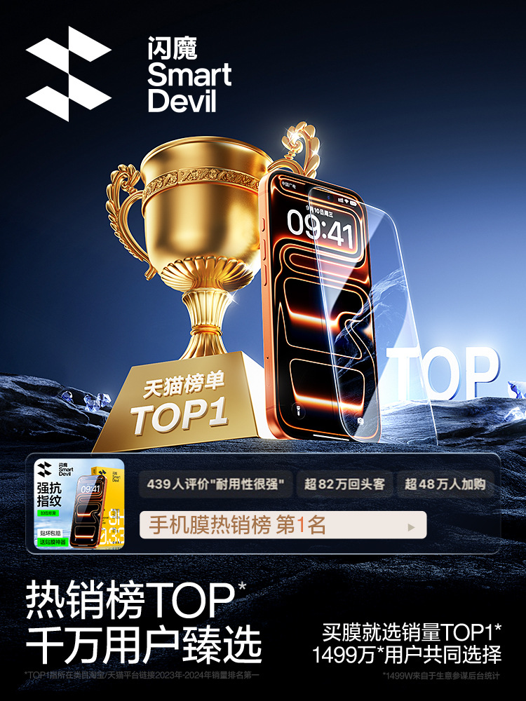 Flash Magic Suitable for Iphone13 Tempered Film 15/17Promax Anti-Fall Iphone16Pro Apple 14Pro Ma