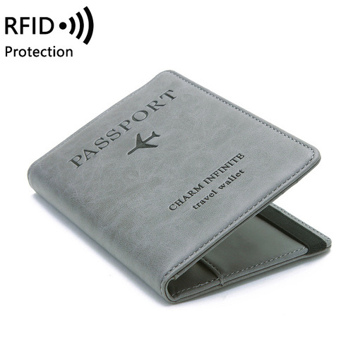 Cross-border RFID anti-theft passport holder PU leather case simple and stylish multi-functional document bag for international travel passport holder