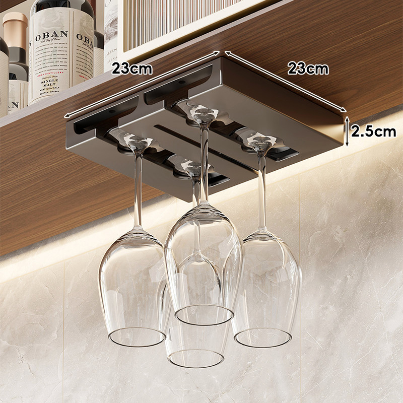 Soporte Colgante para Copas de Vino de Acero al Carbono, Organizador para Bar y Gabinete de Vino