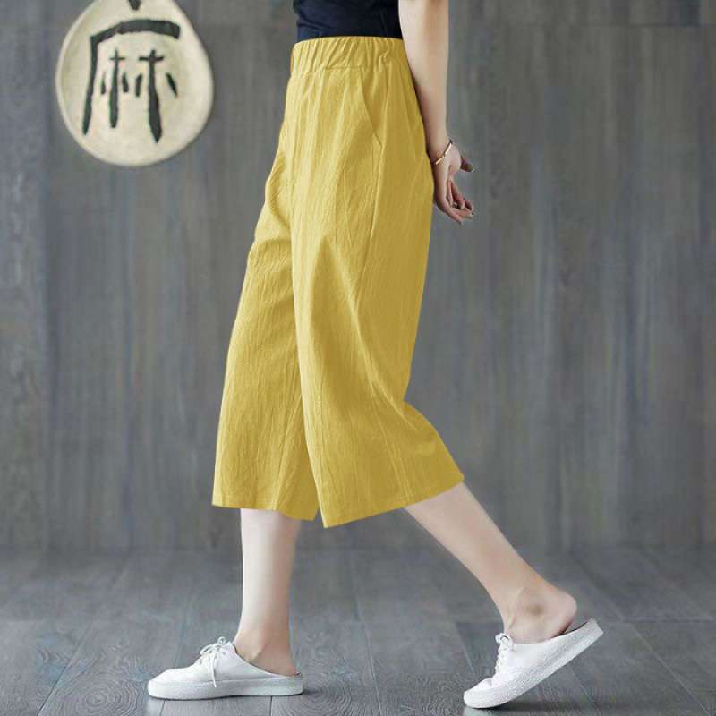 Pure Cotton New Spring and Summer Casual Pants for Women 2026 Summer Large Size Loose Harem Pants High Waist Slimming Look Three-Quarter Pants