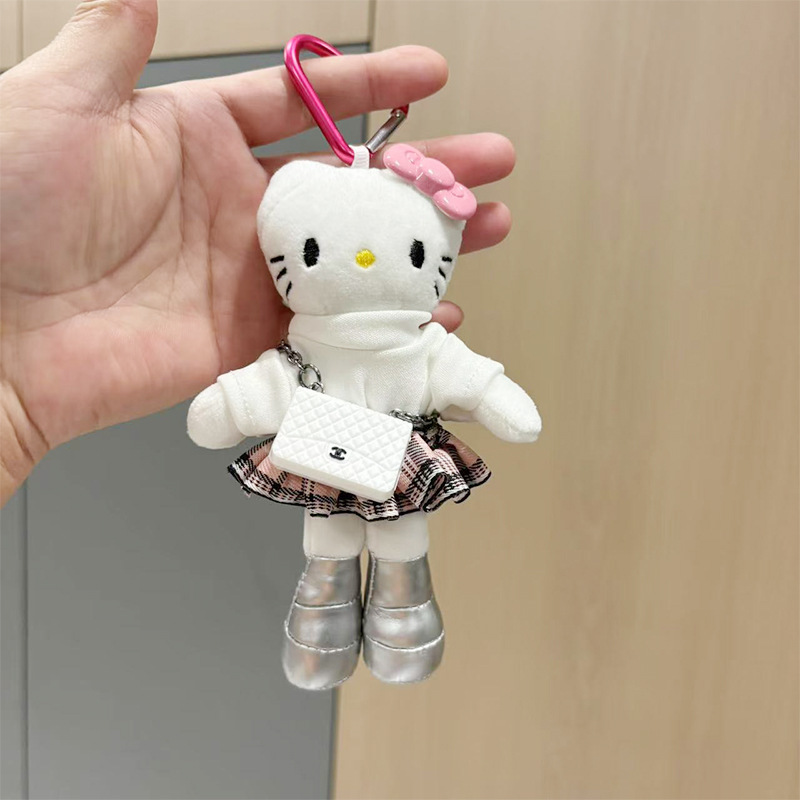 亚马逊长腿kitty毛绒玩偶挂件KT娃娃公仔挂饰情侣背包钥匙扣配饰|undefined