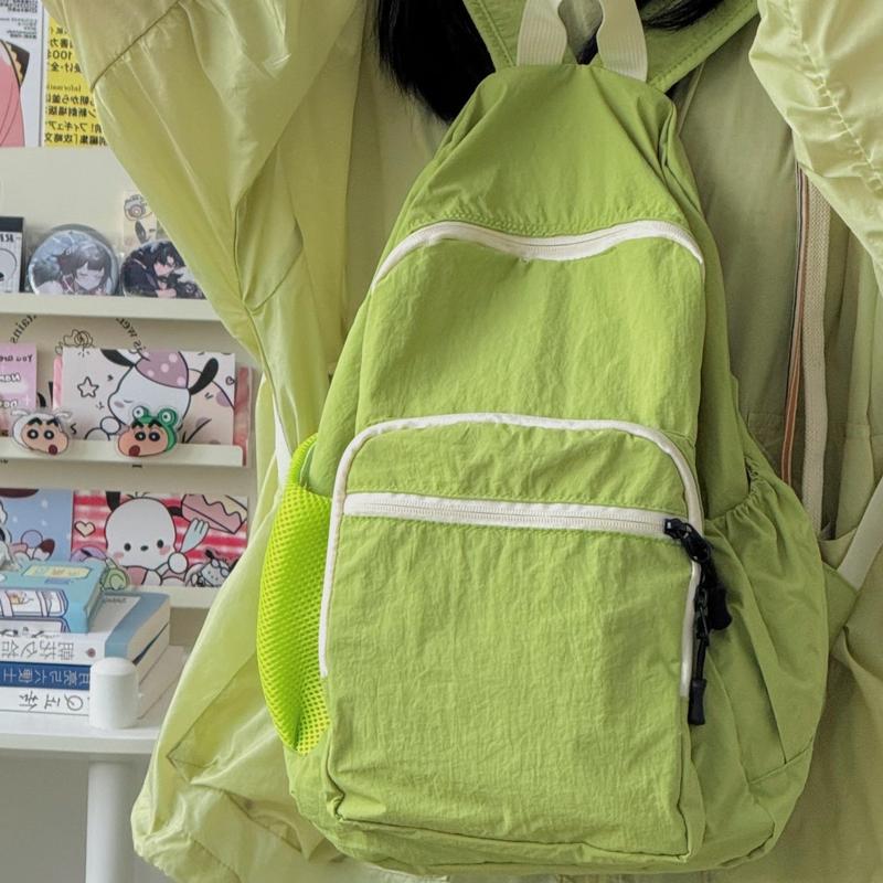 日系书包女大学生简约百搭旅行背包轻便户外登山包初高中生双肩包|undefined