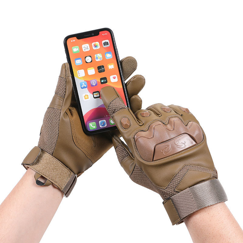 Guantes tácticos para hombres Dedo completo al aire libre ciclismo deportivo fitness pantalla táctil entrenamiento de lucha Guantes de amortiguación resistentes al desgaste