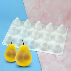 15連梨子硅膠模具3D立體梨子法式慕斯蛋糕模具水果巧克力模手工皂