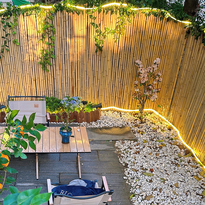 Export Carbonized Bamboo Fence Fence Outdoor Courtyard Fence Garden Yard Anti-Corrosion Guardrail B&B Partition Wall