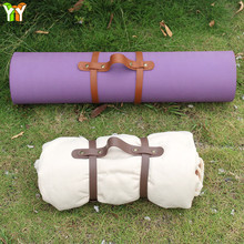 皮革野餐瑜伽垫绑带 瑜伽垫捆绑带 户外瑜伽手提带 可调节瑜伽带
