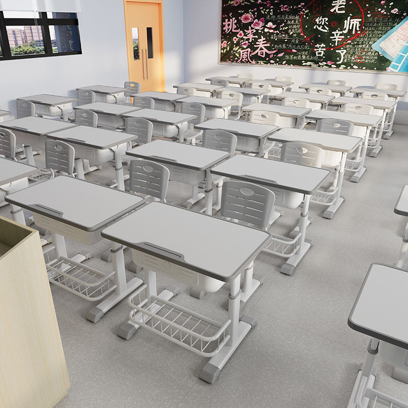 Installation-Free Primary School Student Home Desk Liftable Children's Study Table and Chair Training Class Writing Desk School Desk and Chair