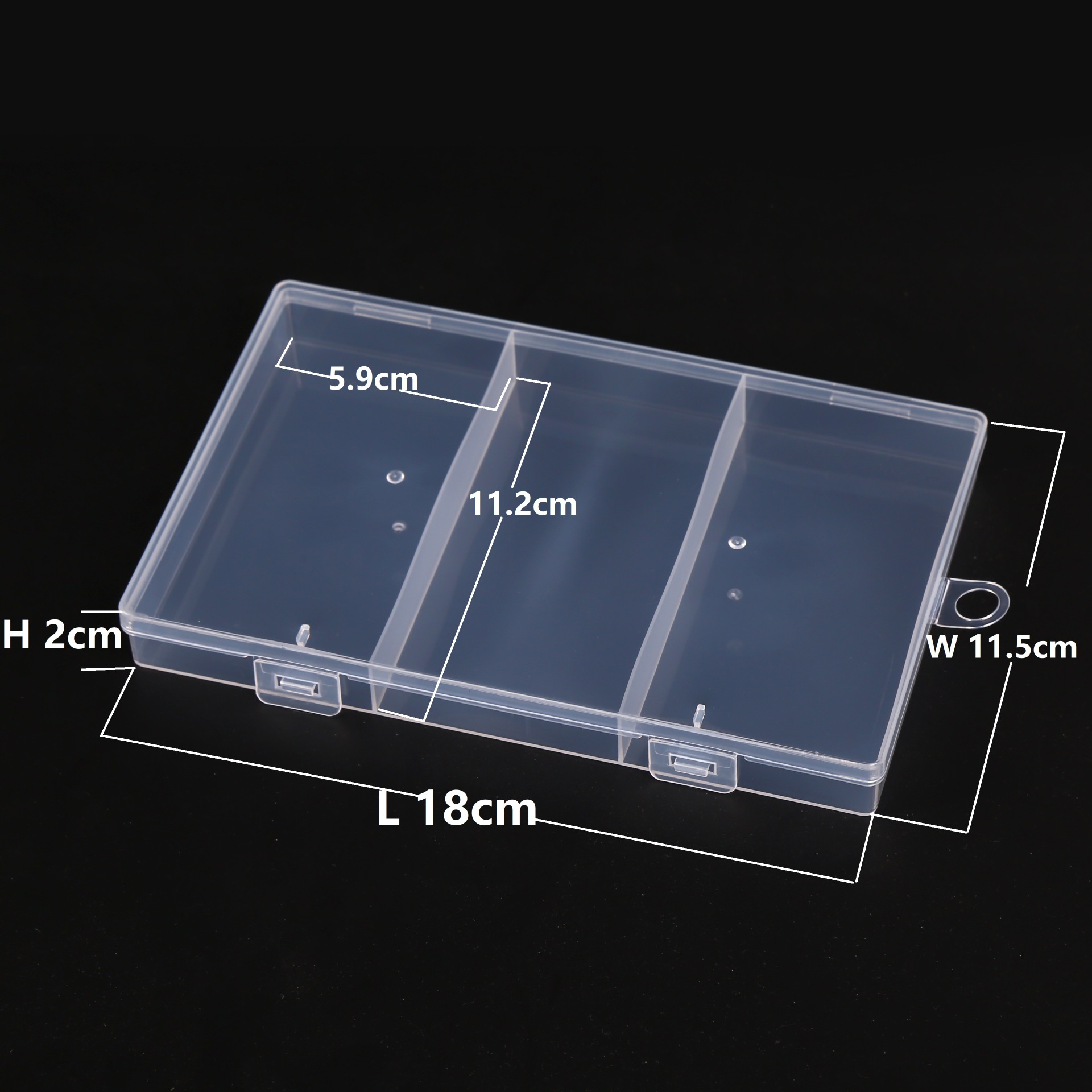 3 rejilla costura herramienta caja de almacenamiento de plástico transparente elemento electrónico accesorios artes de pesca joyería caja de PP caja rectangular
