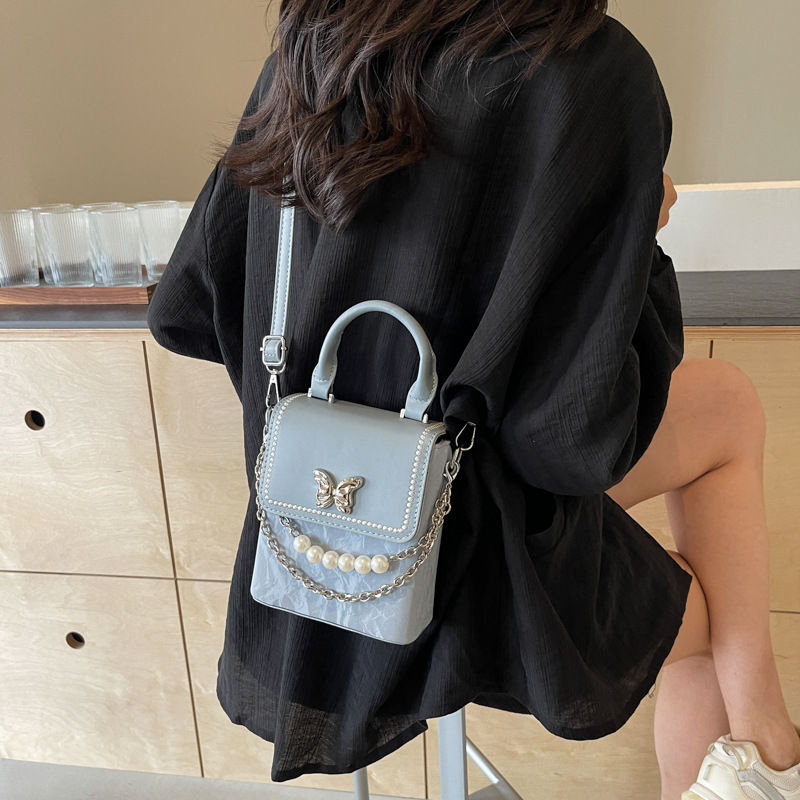 Niche Handheld Box 2024 New Color Contrasting Crossbody Fashion Butterfly Commuter Phone Shoulder Bag_voghion.com