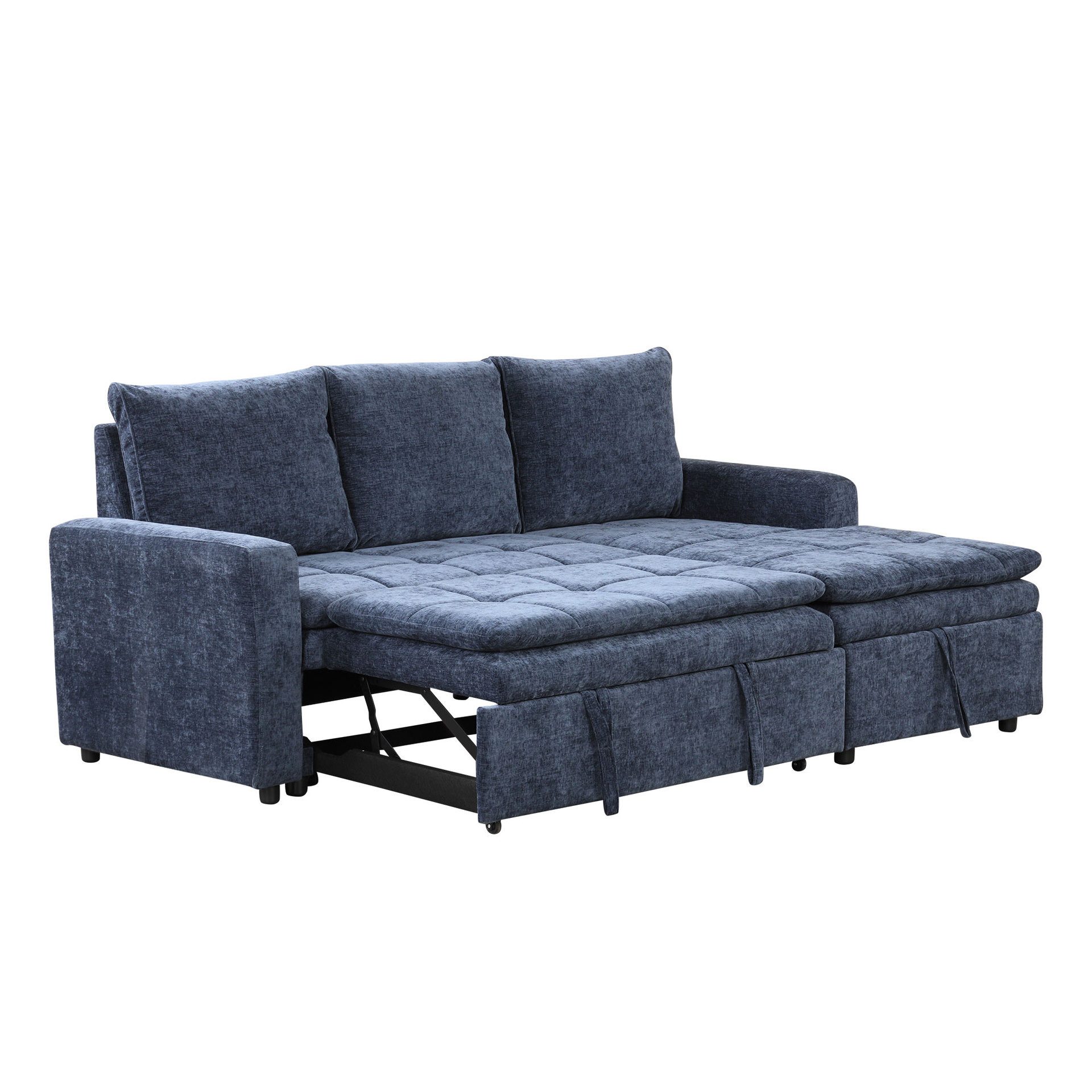 Sofá cama multifuncional de madera sólida plegable de almacenamiento de doble propósito pequeño tipo sala de estar desmontable sofá cama doble simple