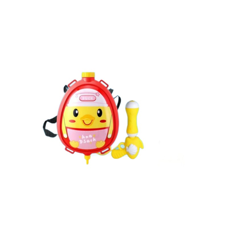 Pistola de agua de verano con diseño de cerdito, juguete de playa para niños, de gran capacidad, con mochila y presión de aire.