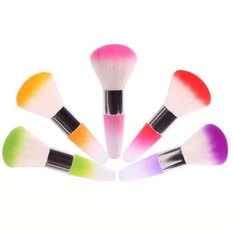 Brocha para Polvo de Manicura y Maquillaje de Nylon Suave para Limpieza de Uñas y Colorete