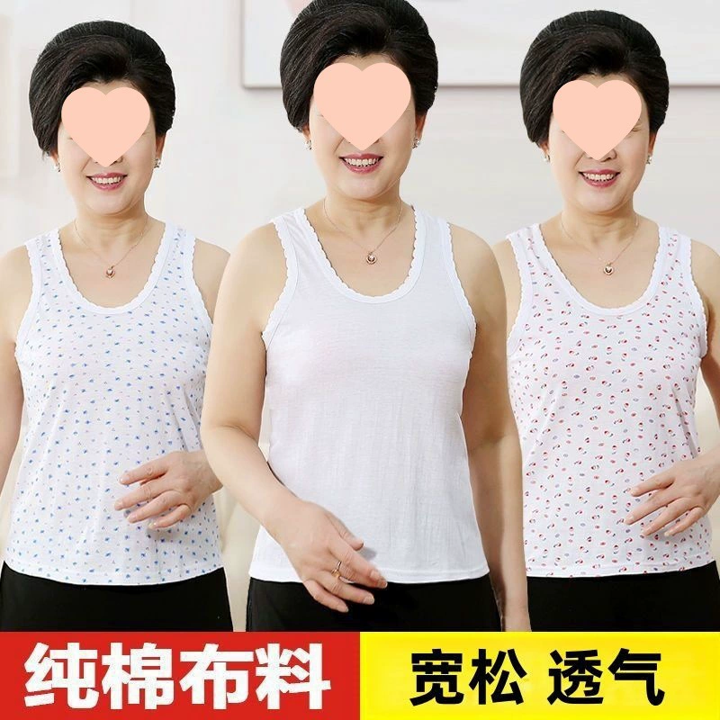 Женский жилет из чистого хлопка для женщин среднего и пожилого возраста, свободный свитер для старухи, бабушки, толстое нижнее белье из чистого хлопка для мамы