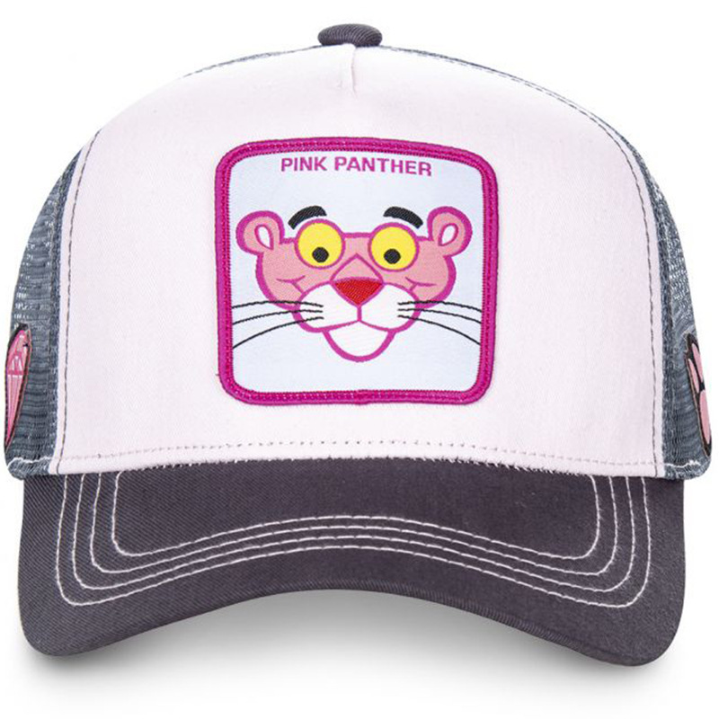 Comercio exterior dibujos animados rosa leopardo travieso gorra de béisbol anime hip-hop gorra de red sombrero de conductor de camión americano en vivo al por mayor