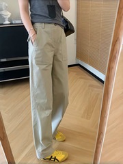 大码女工装阔腿休闲裤女2025年早秋季新款宽松显瘦百搭高腰拖地裤