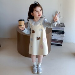 女童背心裙两件套2025秋季新款韩版小香风套装一件代发织里童装潮