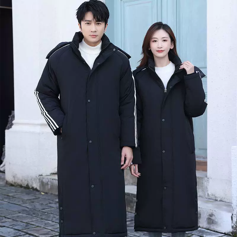 冬训大衣男长款过膝国服队体育生运动棉衣加绒加厚防风保暖棉袄潮