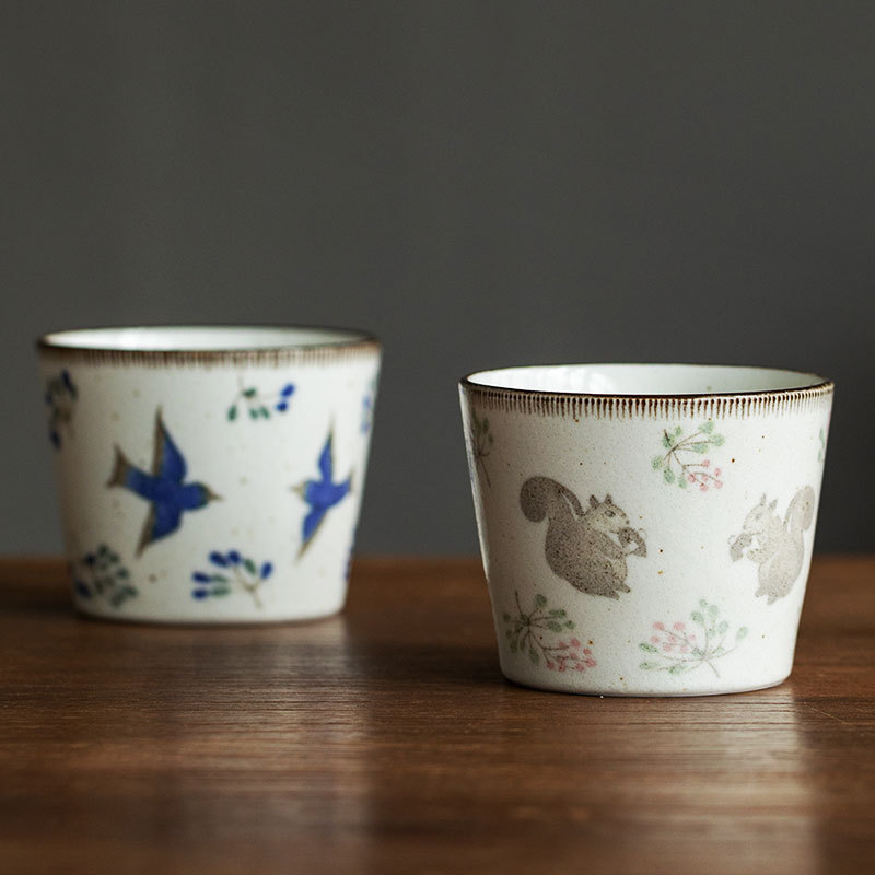 Imported Japanese Braised Ceramic Hand-held Cup Japanese Handmade Vintage Cute Ceramic Tea Cup Household Water Cup Imported Japanese Braised Ceramic Hand-held Cup Japanese Handmade Vintage Cute Ceramic Tea Cup Household Water Cup