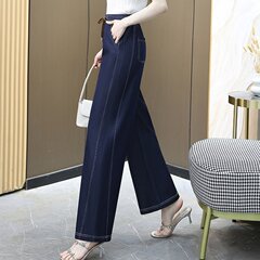 代発起爆金丹寧青ジーンズ2025春の新型ファッションレトロ弾力腰ストレートパンツ