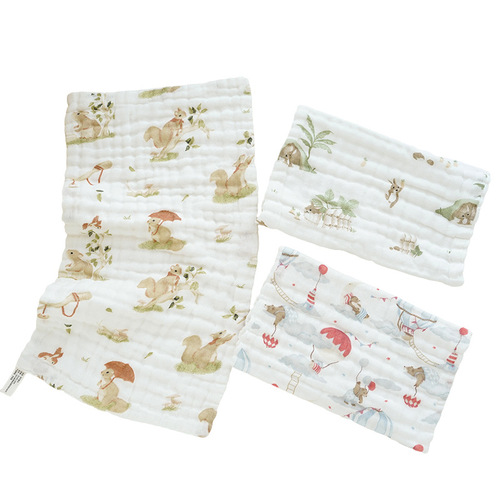 Baby Face Towel New Summer Baby Bib Infant Washcloth Toddler Small Towel Wholesaler Six Layer Bubble Cotton Children's Drool Cloth