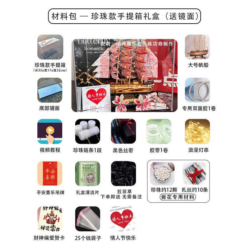 一帆风顺有钱花礼盒帆船diy男生日礼物520送老公男士男友惊喜实用|undefined