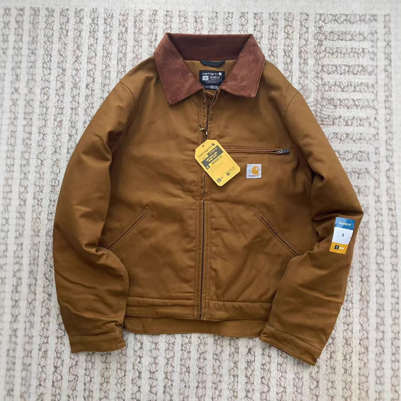 Cross Border Quality Car 103828 Felt Interior Vintage Canvas Lassel Jacket Loose Detroit Zip Coat Cross Border Quality Car 103828 Felt Interior Vintage Canvas Lassel Jacket Loose Detroit Zip Coat