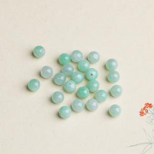 Myanmar Natural A Goods Jade Beads High Waxy Small Ice Clear Bottom Fruit Green Beads DIY Handstring Necklace Beads