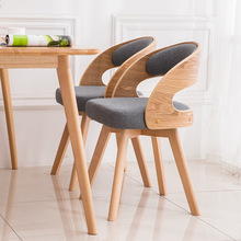 北歐實木餐椅可旋轉家用書桌椅現代簡約靠背椅子餐廳休閑吃飯凳子