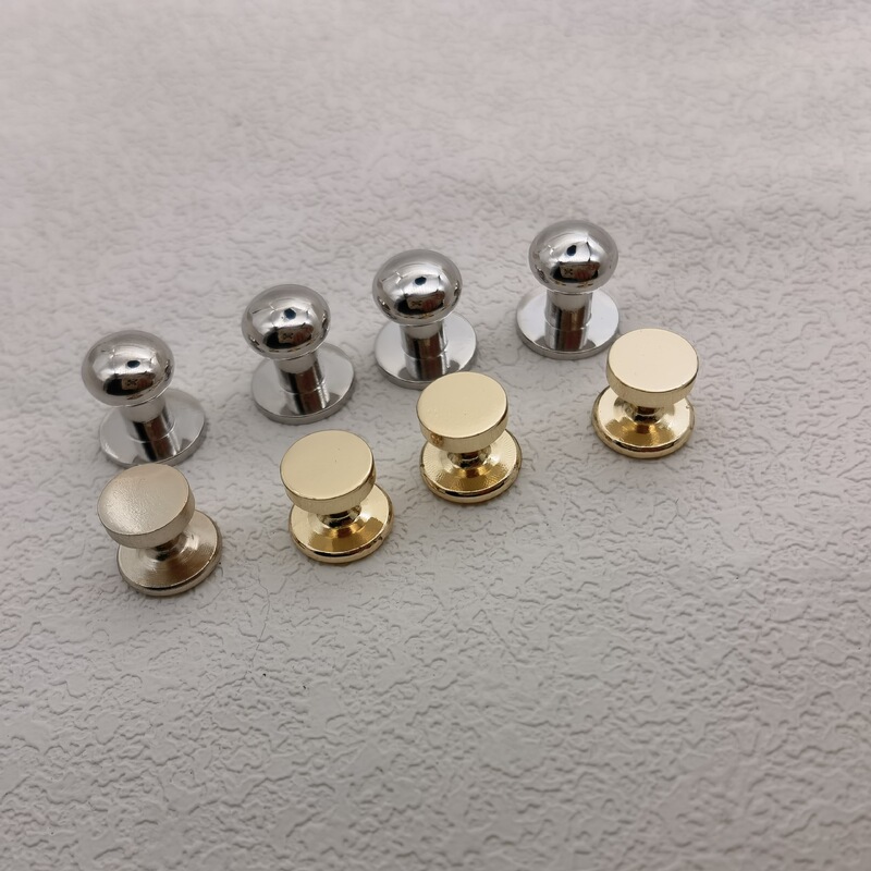 Men's Shirt Cufflinks, Tuxedo Double-Layer Flat Pins, Gold and Silver Detachable Handle Buttons, DIY Decorative Pins, Convenient