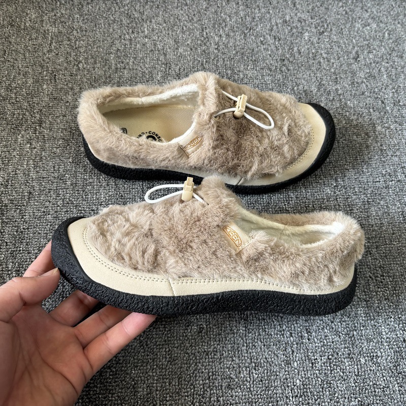 外国貿易原票キーン・ホッセーIIスライド女子冬一足足毛羽立ち靴小羊蹄カジュアルシューズ