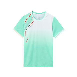 Polyester Comfortable and Breathable Table Tennis Short-Sleeved Tops Summer Casual Round Neck Sports Outdoor Quick-Drying T-Shirt