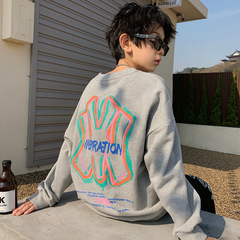 Children's Hoodie Sweatshirt Long Sleeve Autumn 2022 New Style Cool Korean Version Loose Medium and Large Children Spring and Autumn Season Top for Boys Trendy