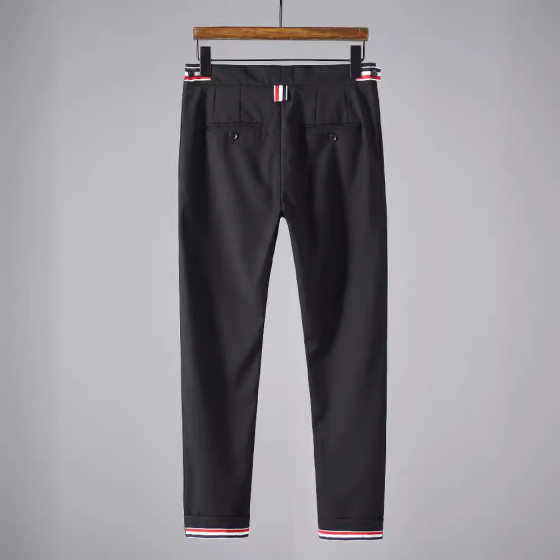 Tb jl Nine-point Men's Pants Ribbon Wool Blended Pants Trendy Brand Casual Four-bar Pants for Men and Women