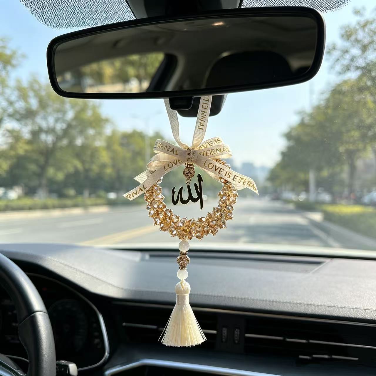 New high-end car pendant, crystal decorative hanging ornament, Southeast Asian cross-border car rearview mirror decoration