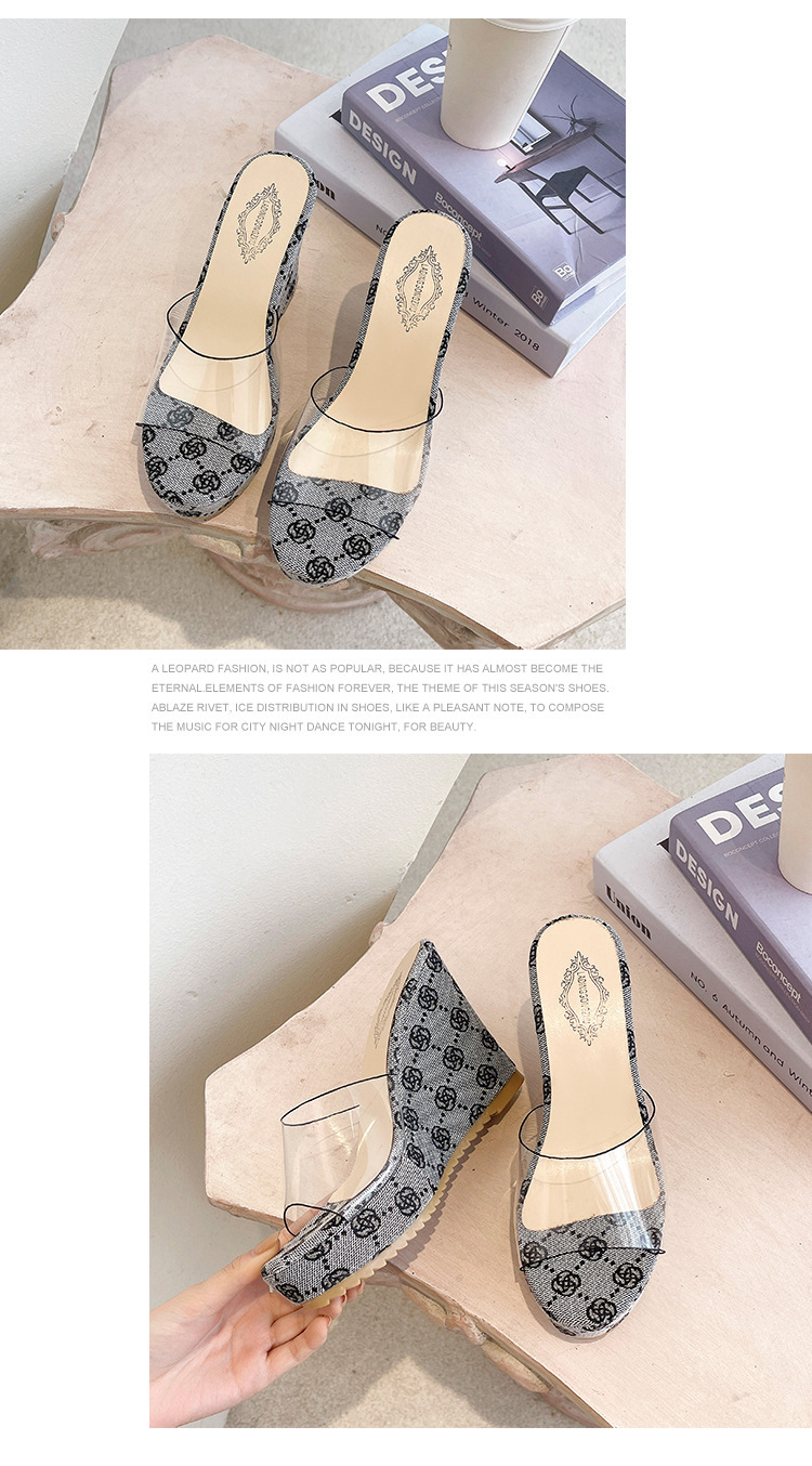 Wedge Sandals For Women Transparent Beach Slippers Stylish_voghion.com