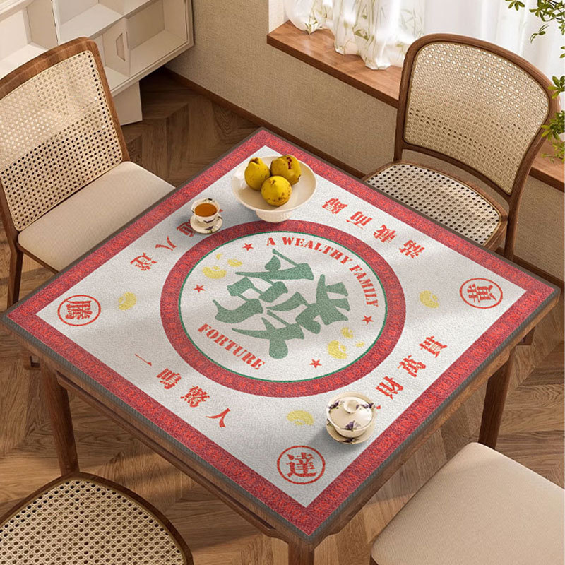 New Year festive red mahjong table mat home living room dining room non-slip wear-resistant table mat good care cold-proof table mat