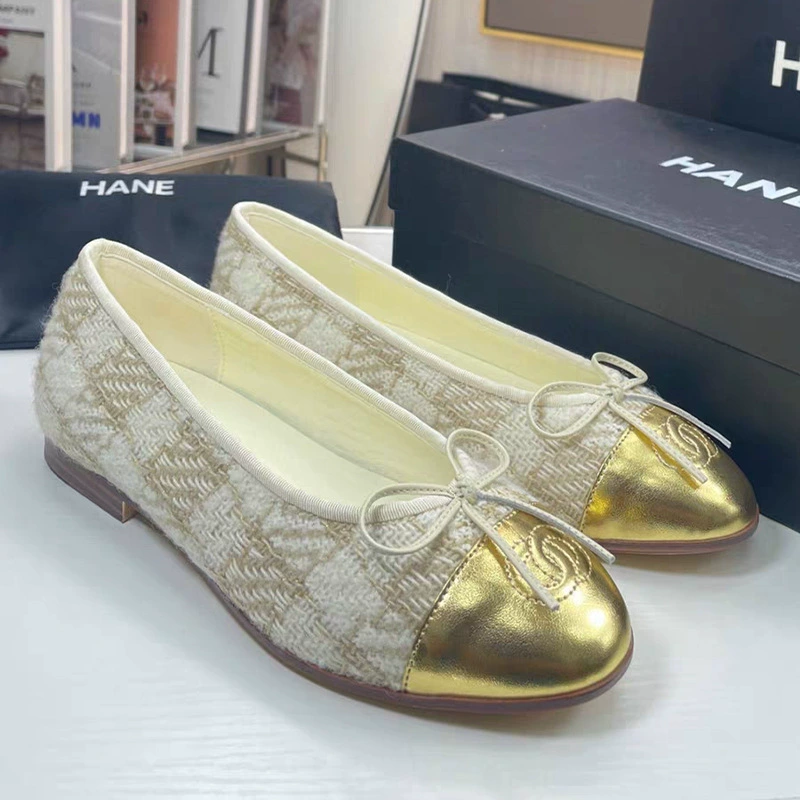 Летняя обувь, балетки с бантом, стиль Chanel, натуральная кожа