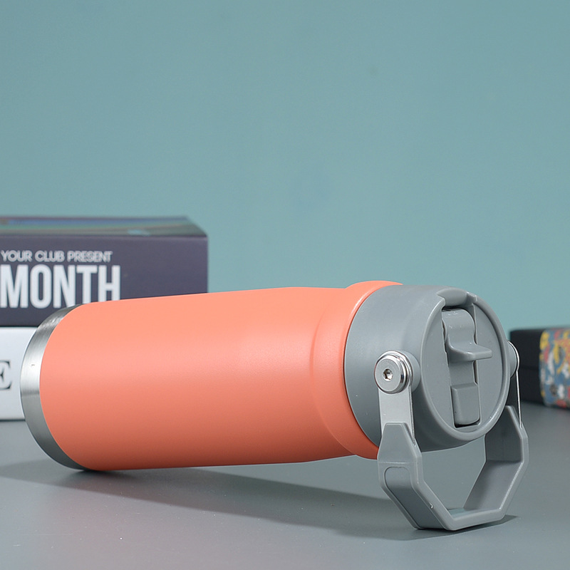 Vaso térmico con asa y pajita, estilo americano, gran capacidad