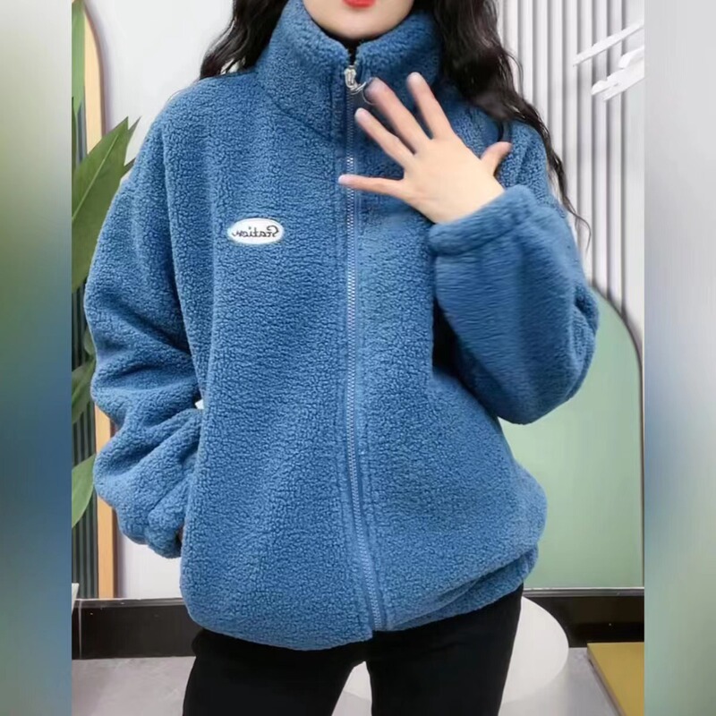 2023 Winter Fleece-Lined Thickened Jacket for Moms, Warm Cotton Coat, Age-Reducing Women's Fashion, Loose Slimming Fleece Top