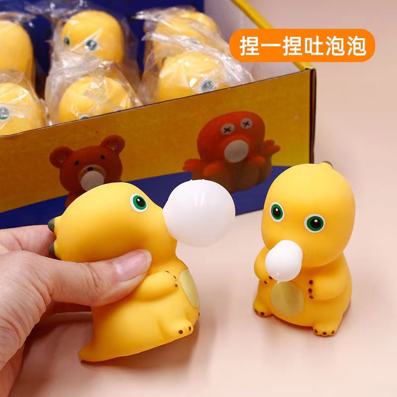 Stress-Relief Bubble-Blowing Little Dragon Squishy Toy for Venting, Squeezing, Creative and Funny Stress-Relief Children's Toy, Slow Rebound Blind Box