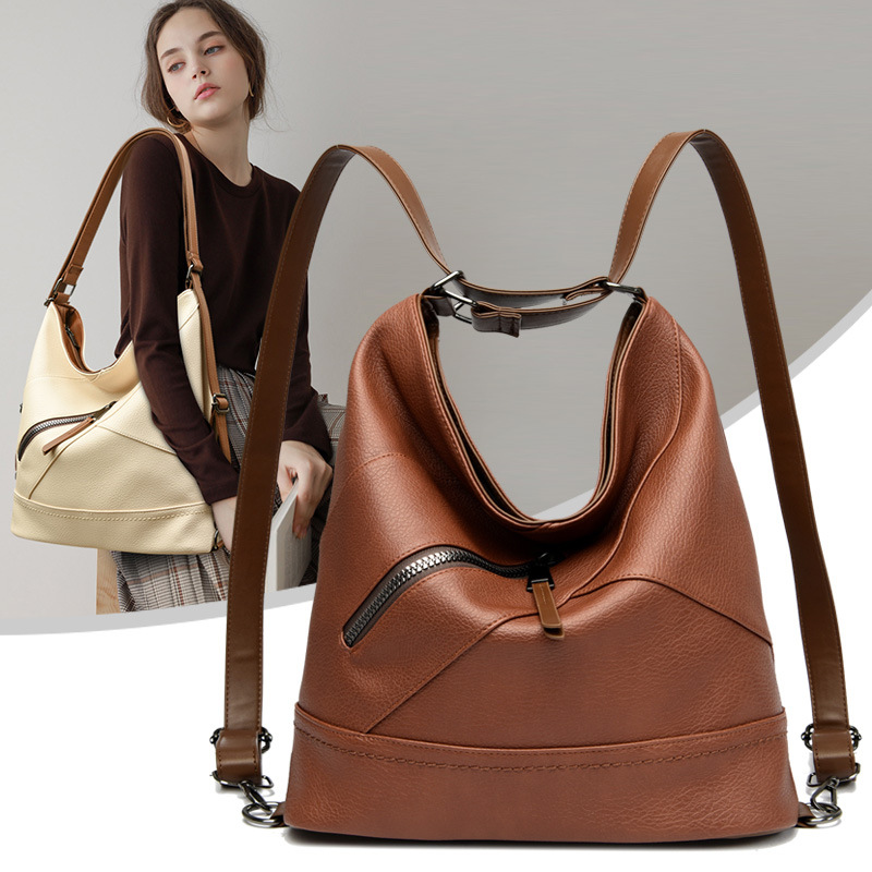 Transfronterizo avanzado sentong Qin bolso de mano de las mujeres 2023 nuevo bolso de hombro de moda de cuero suave mochila de gran capacidad bolso de las mujeres